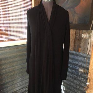 S-Twelve Long Black Duster Cardigan Sweater Sz M